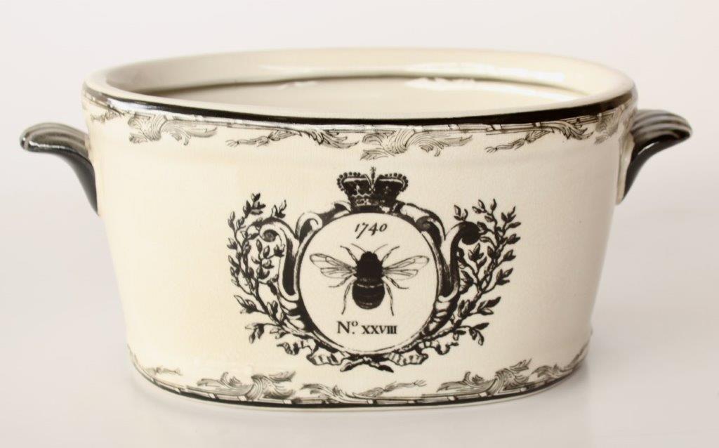Medium Black & White Bee Foot Bath